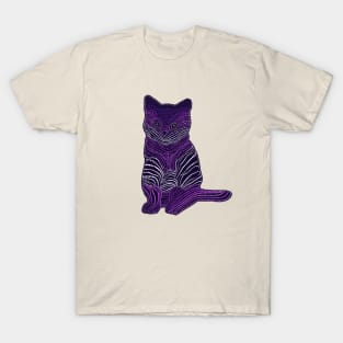 Meow Meow - Monochrome Purple T-Shirt